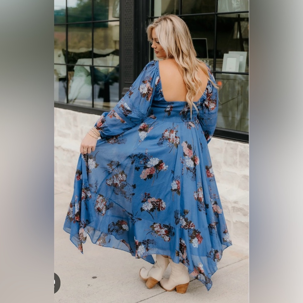 FREE PEOPLE - Morning Glory Maxi Dress - Dutch Blue NWT Size S